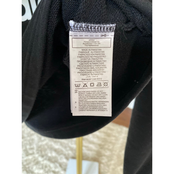 Adidas Cropped Logo Pullover Sweatshirt Black XS Women’s Athleisure Streetwear - Picture 4 of 6